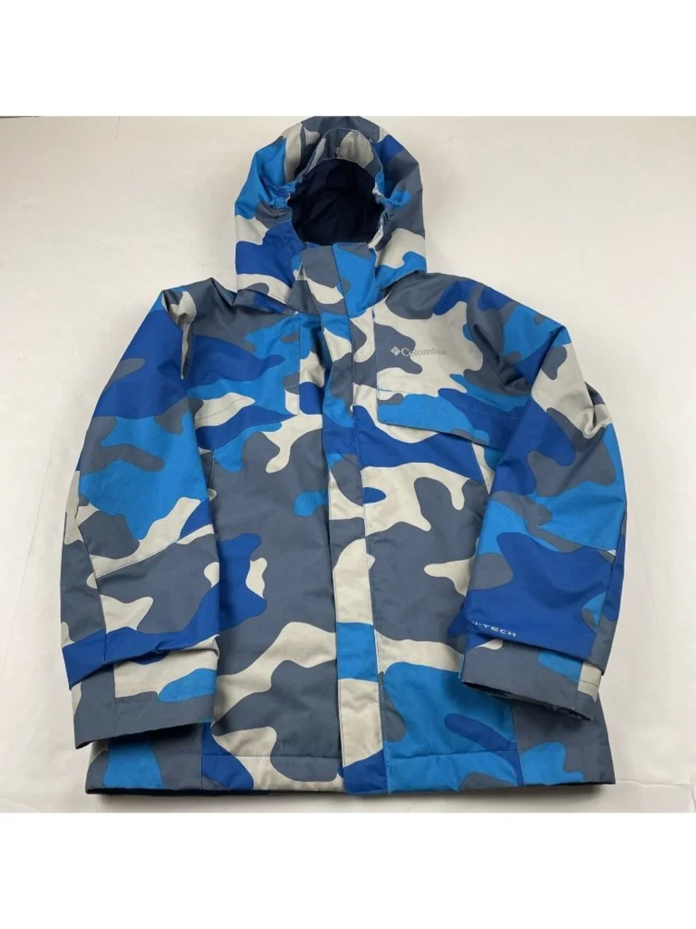 Columbia Omni-Tech Interchange Jacket Boy’s S(8) Omni-Heat Camo Blue SHELL ONLY
